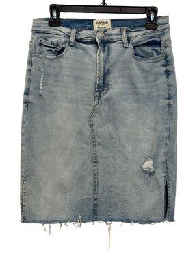 Kensie Womens Vintage Luxe Distressed Denim Skirt Size 4/27